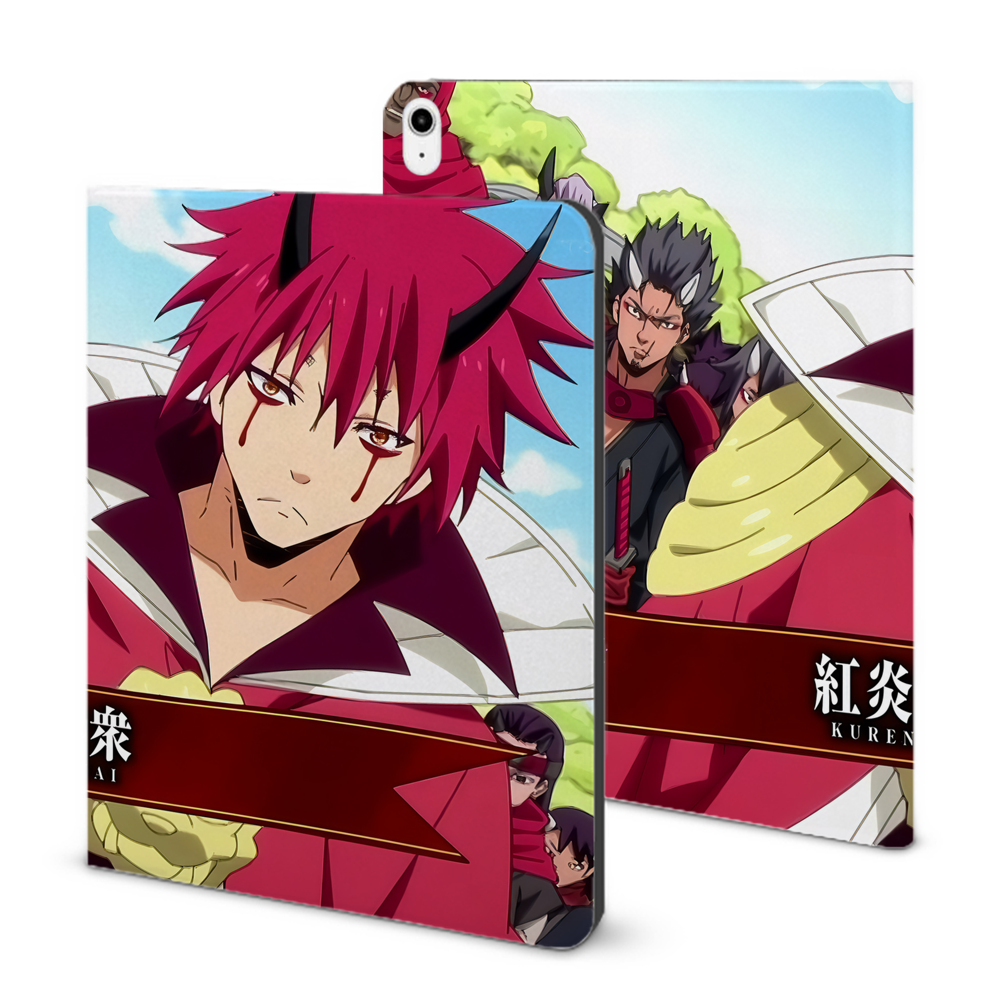（画像用） 転スラ Regarding Reincarnated to Slime IPadケース ペンホルダー付き ブックスタイルデザイン